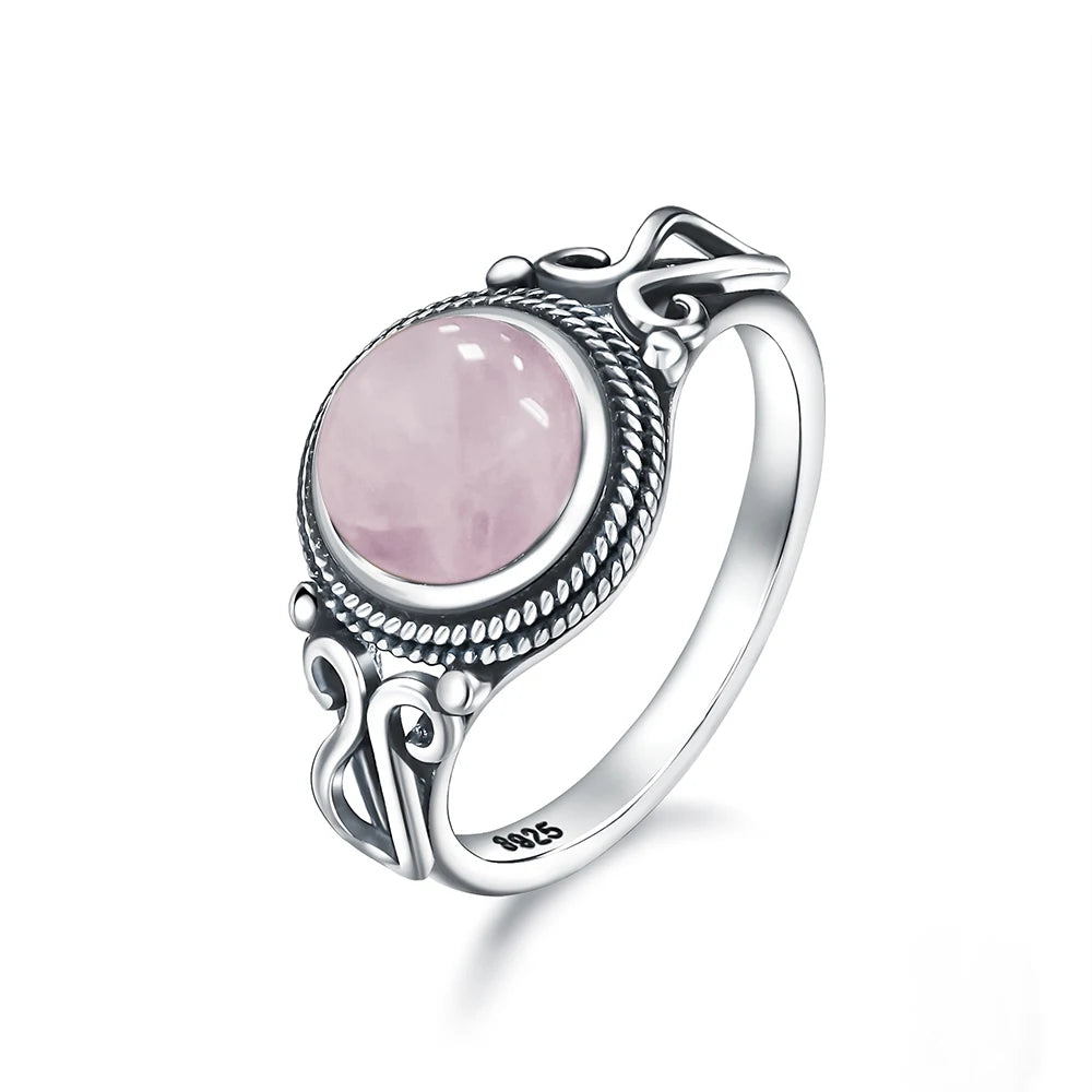 Anillo de plata 925 con cuarzo rosa incluido en el Kit Amor Propio